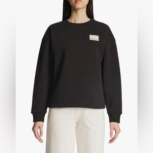 Puma Fleece Crewneck Black Sweatshirt Badge. Size Small